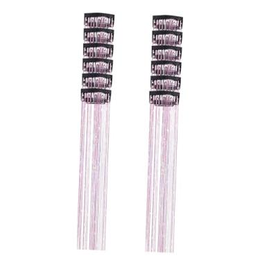 Imagem de oshhni Conjunto de 12 acessórios de cabelo com glitter brilhante de 50 cm, perfeitos para lembrancinhas de casamento e festas temáticas, Vermelho Púrpura