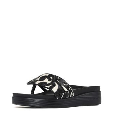 Imagem de Donald Pliner Sandálias femininas Fifi, sandálias femininas de verão, sapatos femininos, confortáveis sapatos casuais de bico aberto, Natural/preto - brocado, 36