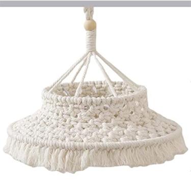 Imagem de pcagfaajmh Abajur de renda abajur pendurado moderno escritório quarto sala de estar dormitório boêmio decoração de casa abajur