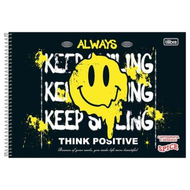 Imagem de Caderno De Cartografia E Desenho Espiral Capa Dura Spice 80 Folhas Tilibra Preto