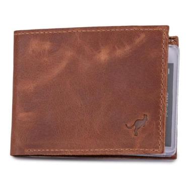 Imagem de Carteira Porta Cartão Compacta Slim Couro Bovino com plástico - Ello G