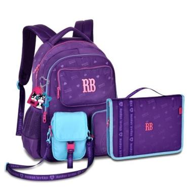 Imagem de Mochila E Estojo Fichário Rebeca Bonbon C Bolsinha Removível - Clio St