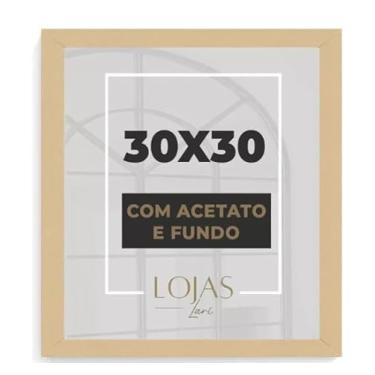 Imagem de Kit 2 Molduras 30x30cm Com Acetato Quadros Fotografia Poster Foto (Madeira Clara)