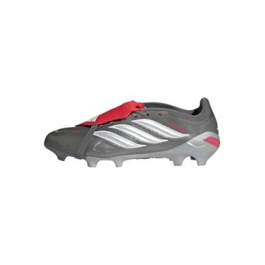 Imagem de adidas Tênis unissex League Fold-Over Tongue Firm Ground Footb, Ferro metálico/branco/vermelho lúcido, 34/35 BR
