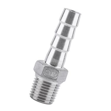 Imagem de Generic Conector de Cauda de Mangueira Farpada de Aço Inoxidável para Encanamento de Tubulação de Ar/água, Encaixe de Rosca 304 SS 1/8 "~ 3/4" para Engenharia Química, Máquinas (1/4''*10mm)