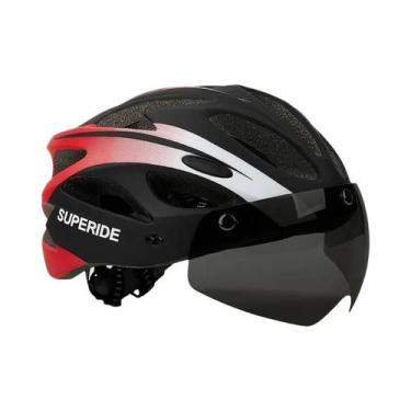 Imagem de Capacete De Ciclismo Unissex Ultraleve Com Óculos E Viseira Solar Para