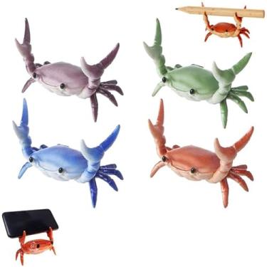 Imagem de Bonito suporte de caneta em forma de caranguejo, suportes engraçados em forma de caranguejo, suporte realista em forma de caranguejo, organizador de mesa para escritório e casa. (vermelho)
