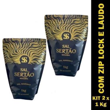 Imagem de Kit com 2 x Sal Marinho Integral de Mossoró 1 Kg Sal Sertão Premium Zi
