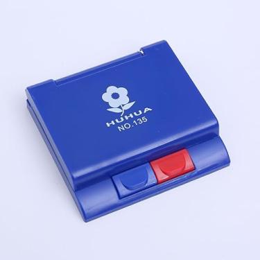 Imagem de Egoaugx Bloco profissional de duas cores com refil de tinta, design de duas cores, opções de vermelho/preto vermelho/azul roxo/preto, 104 x 99 x 25 mm, projetos de arte de estampagem de scrapbook