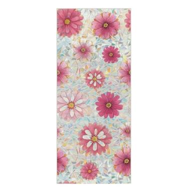 Imagem de Achang Adesivos de parede de plantas coloridas rosa pequenas flores para casa vidro porta e janela adesivos para decoração de sala de estar quarto TV parede sala de aula