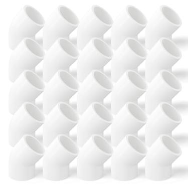 Imagem de GASHER 25 peças de encaixe de tubo de PVC de 3/4" cotovelo de 45 graus, acessórios de soquete de tubo de grau de móveis, para casa ou industrial