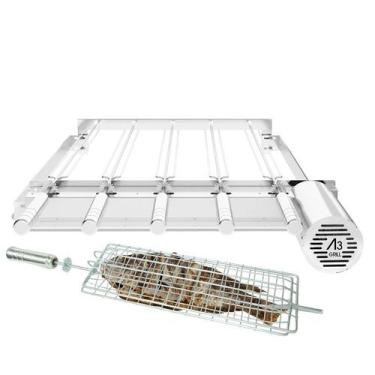 Imagem de A3 Grill Ajustável - Motor Giratório para 5 Espetos + Espeto Grelha