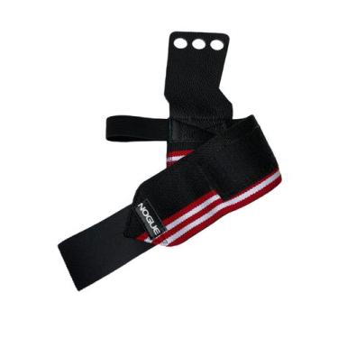 Imagem de Luva Grip Com Munhequeira palmar em couro Cross Training NOG, Pretolis
