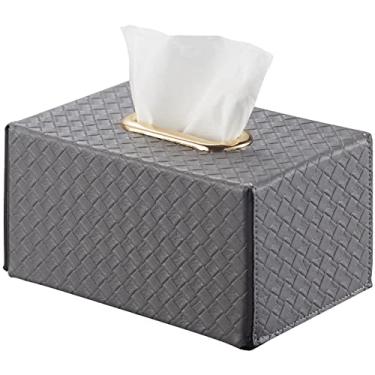 Imagem de Capa de caixa de tecido, capa de caixa de lenços retangular, suporte de textura de tecelagem criativa, dispensador de toalha, recipiente de armazenamento