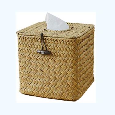 Imagem de Suporte de caixa de lenços de tecido porta-guardanapos decorativo caixa de papel de bombeamento dispensador caixa facial para decoração automotiva de carro de escritório em casa (cor: -)