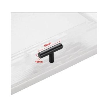 Imagem de Puxador De Porta De Armário Em Aço Inoxidável Preto E Prata, Alça Long