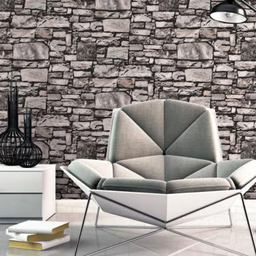 Imagem de Papel de Parede Essencial Tijolo Cinza e Rosa ESS1054