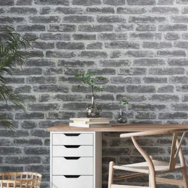 Imagem de Papel de Parede Jackie Tijolo Cinza 6827-20