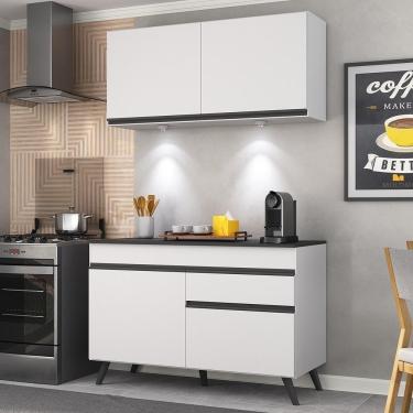 Imagem de Armário De Cozinha Compacta 2 Peças Com Leds Mp2012.964 Veneza Up Multimóveis Branco