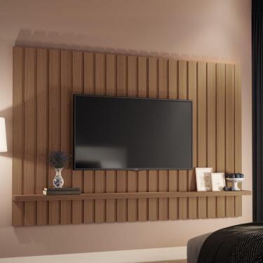 Imagem de Painel Para Tv 70 Pol Ripado 200cm Conect B01 Castanho - Lyam Decor