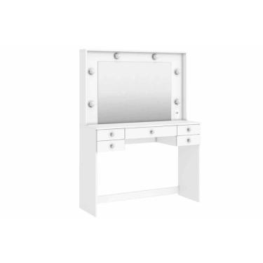 Imagem de Penteadeira Msm 433 C/ 5 Gavetas E Espelho Branco - Movelbento