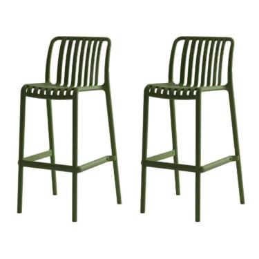 Imagem de Kit 2 Banquetas área Externa Gávea Floripa Rivatti Em Polipropileno Verde Com Proteção Uv