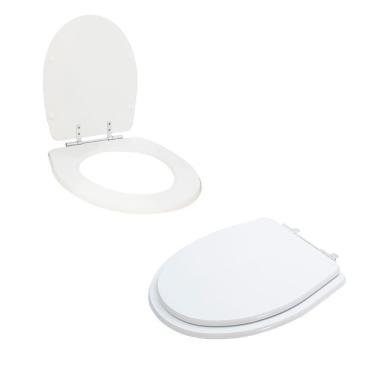 Imagem de Assento Sanitário Tampa De Vaso Branco Resina Poliester Laura Para Bacia Roca