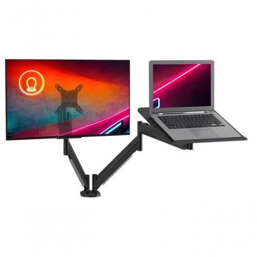 Imagem de Suporte De Mesa Para Monitor Até 26 E Notebook Até 16 Articulado Octoo Clipway-n1 Base Titanium
