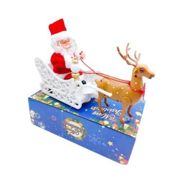 Imagem de Papai Noel Escalando Chaminé, Brinquedo Elétrico Com Escadas De Contas