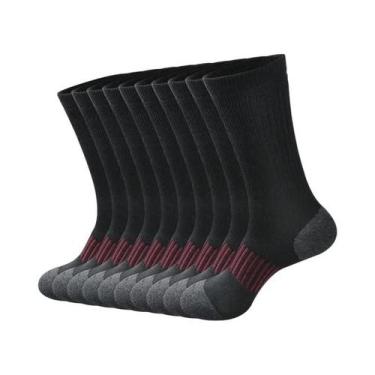 Imagem de Meias Esportivas Masculinas Para Basquete, 6 Pares, Pretas E Brancas, 