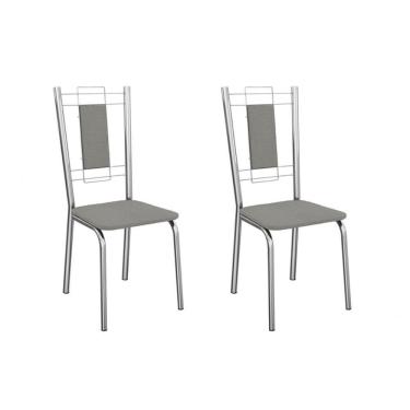 Imagem de Cadeira De Cozinha Florença 2c005cr Aço Kit 2 Un Cromado-boucle Cinza - Kappesberg
