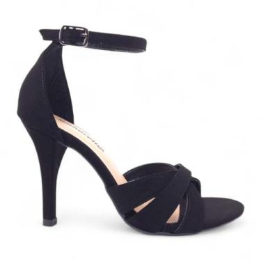 Imagem de Sandália Salto Alto Com Tiras Cruzadas Fecho Em Fivela - Senhorella, P