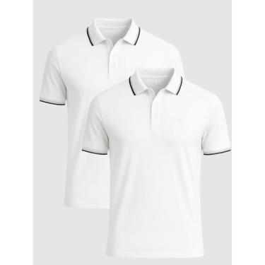 Imagem de Kit 2 Camisas Polo Masculina Básica Crocker-Masculino
