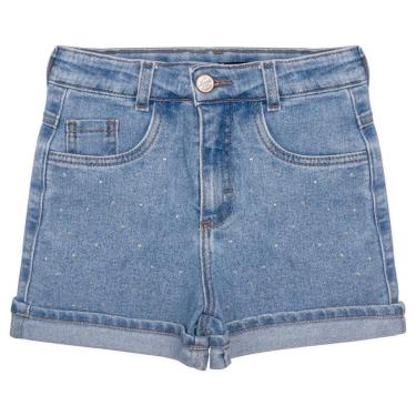 Imagem de Shorts Juvenil Look Jeans Cós Alto Jeans - UNICA - 14-Feminino