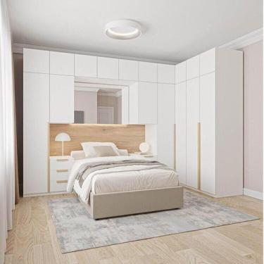 Imagem de Guarda-Roupa Modulado 12 Peças 12 Portas 2 Mesas de Cabeceira Jade Cab