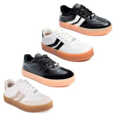 Imagem de Tenis Vizzano Feminino Casual Moda 1444.100, Branco, Preto, 37