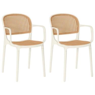 Imagem de Kit 2 Cadeiras de Jantar Roma Prática com Braços para Sala e Cozinha -