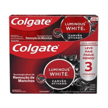 Imagem de Pack Creme Dental Colgate Carvão Ativado Luminous White 3un 70g