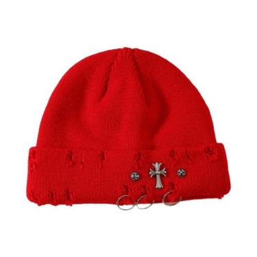 Imagem de Gorro De Inverno Unissex Com Chifres De Diabo Em Tricô, Touca Quente D
