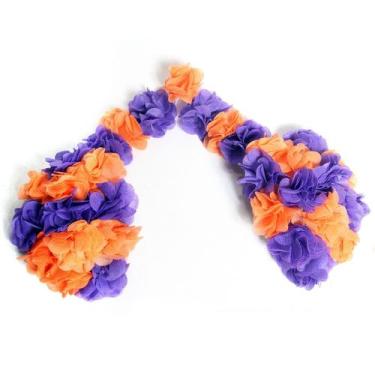 Imagem de Ombreira Flores Roxo e Laranja Adulto Fantasia de Carnaval - Abrakadab