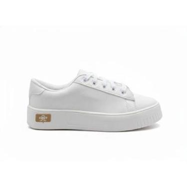 Imagem de Tênis Casual Feminino Plataforma Branco Confort Soft Clean-Feminino