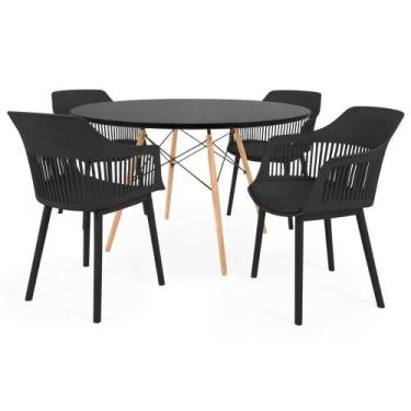 Imagem de Conjunto Mesa De Jantar Redonda Eiffel 4 Cadeiras Marcela - MAGAZINE D