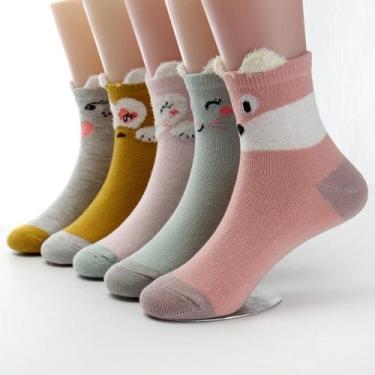 Imagem de Meias Respiráveis Para Meninas Até O Meio Da Panturrilha, 5 Pares, Pad