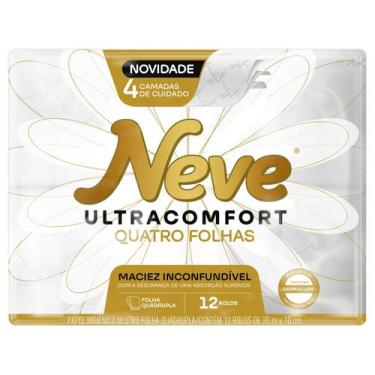 Imagem de Papel Higiênico Ultra Conforto Neve Folha Quadrupla, 12 rolos