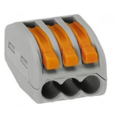 Imagem de Conector Wago 3 Vias - Conector Elétrico de 3 Terminais - EletronCuiab