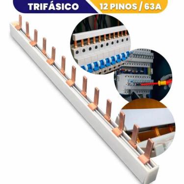 Imagem de Pente de Barramento Trifásico 12 Pontos 63Amp. - 22,5cm - Stark Electr
