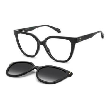 Imagem de Armação de Óculos Polaroid Pld D596/c 08a 53 Preto Brilho-Feminino