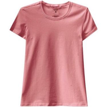 Imagem de Camiseta Baby Look Básica Feminina Malwee Original Algodão, Rosa, P