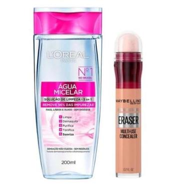 Imagem de L’Oréal Paris + Maybelline Kit - Água Micelar Solução de Limpeza + Corretivo Líquido Ho...