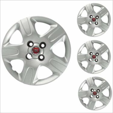 Imagem de Jogo Calota Aro 14 Strada 2013 à 2020 Fiat + Emblema Resinado - Grid